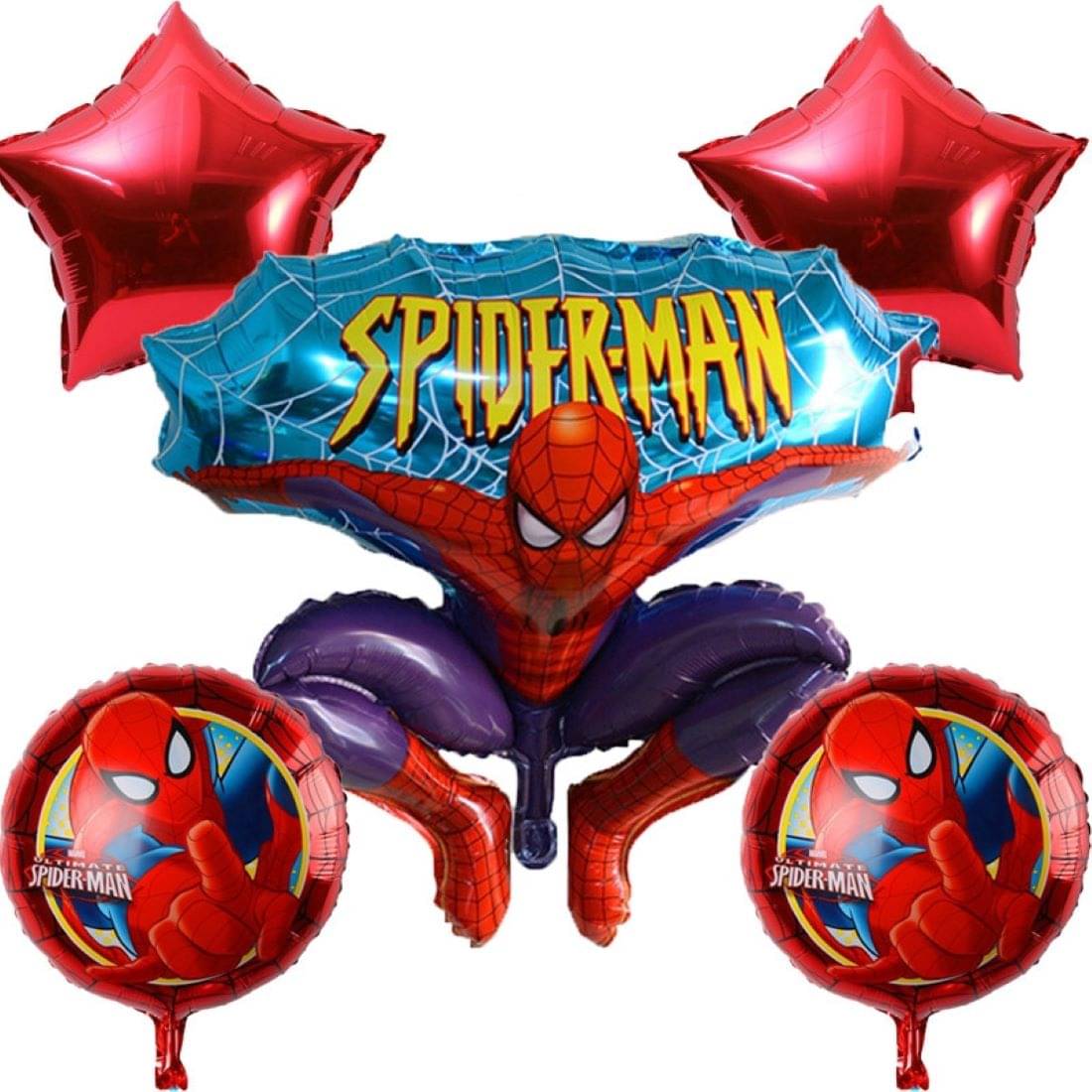     			Kiran Enterprises  Spiderman Character Foil Balloon for birthday theme Party Decoration for Boys/Girls (Multicolour) 5 Pieces