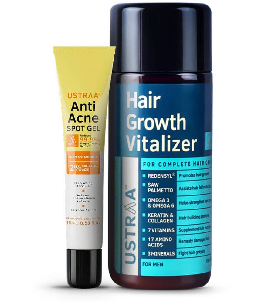     			Ustraa Anti Acne Spot Gel - 15ml & Hair Growth Vitalizer - 100ml