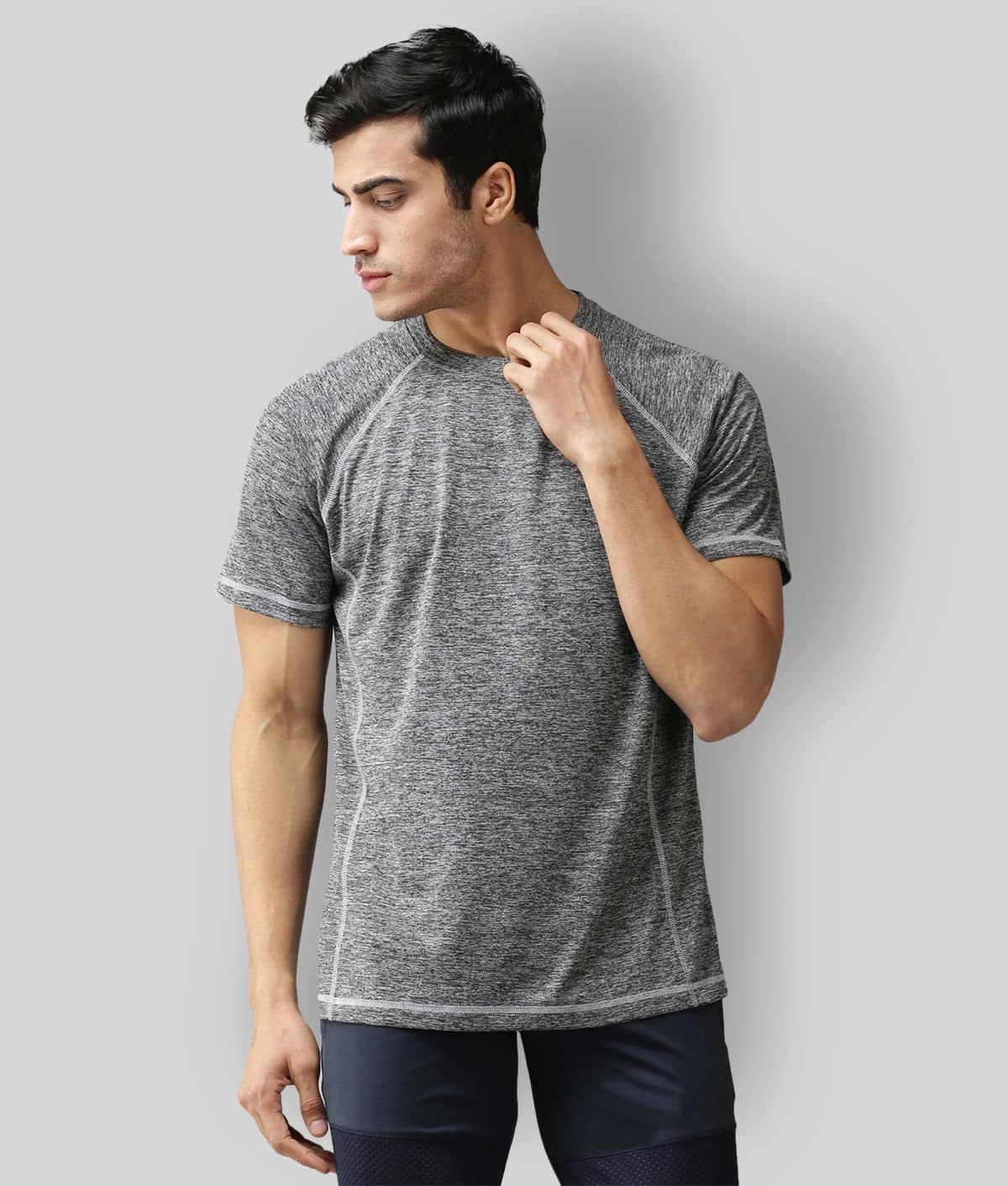 EPPE - Grey Melange Polyester Regular Fit Men's Sports T-Shirt ( Pack of 1 )