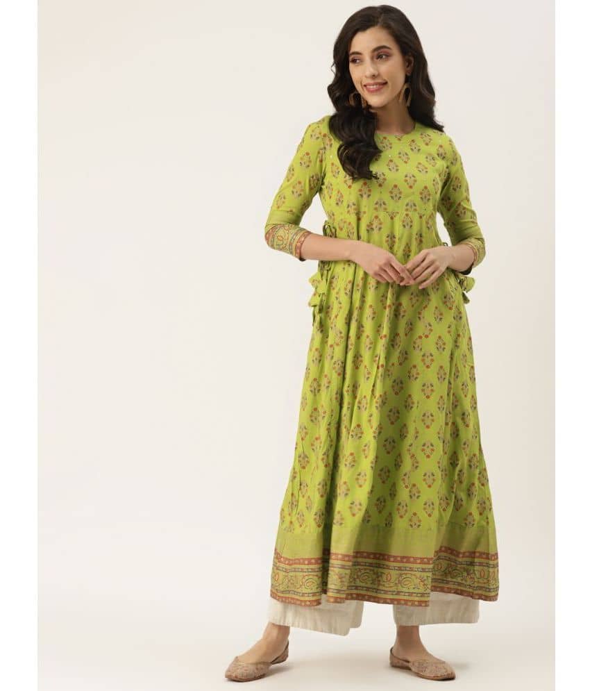 HISHAM - Green Rayon Women's Anarkali Kurti ( Pack of 1 ) - Kurtis, Tunics | Buy online on ZillyBuy