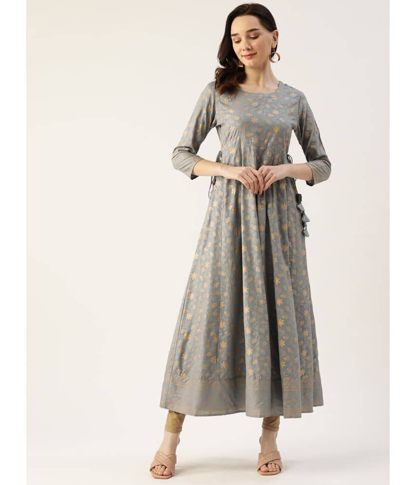 HISHAM - Grey Rayon Women's Anarkali Kurti ( Pack of 1 ) - Kurtis, Tunics | Buy online on ZillyBuy