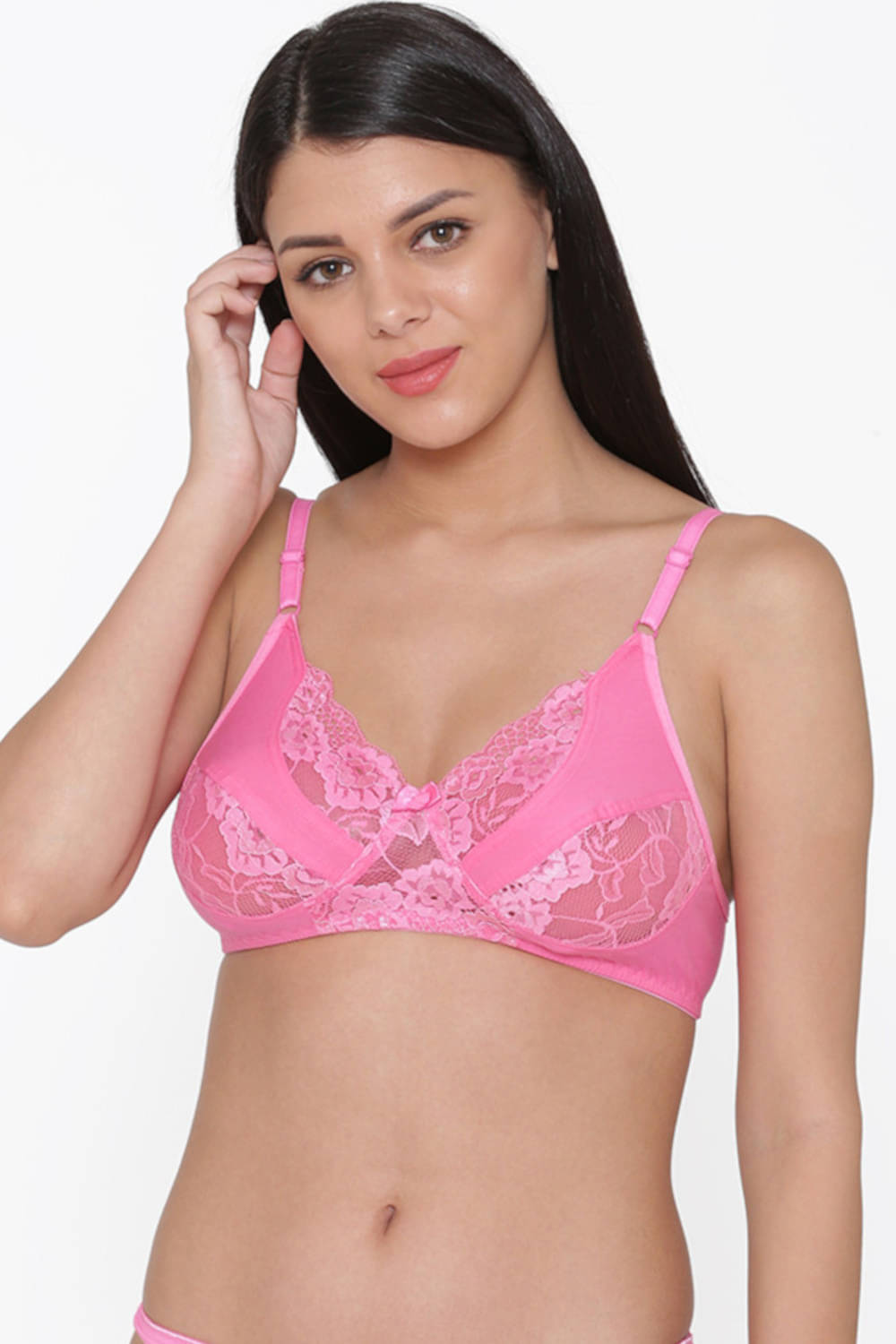 N-Gal Cotton Blend Non Padded Women's Cupless Bra ( Pink ) N-Gal Cotton Blend Non Padded Women's Cupless Bra ( Pink )