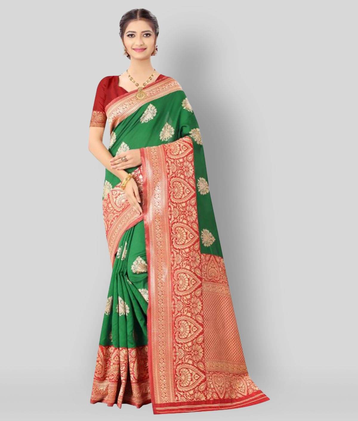 NENCY FASHION Banarasi Silk Printed Saree With Unstitched Blouse Piece ( Multicolor ) NENCY FASHION Banarasi Silk Printed Saree With Unstitched Blouse Piece ( Multicolor )