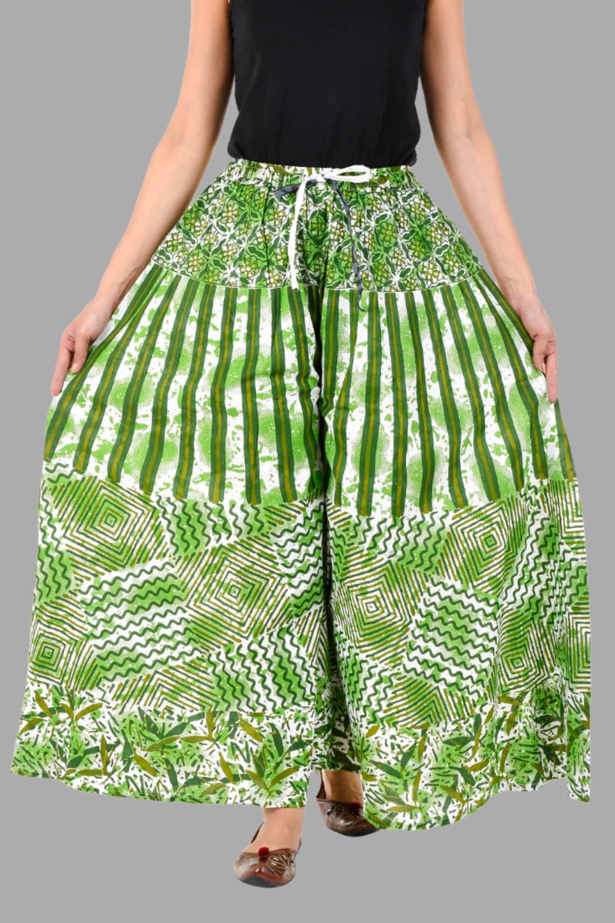     			Rangun - Green Cotton Flared Women's Palazzos ( Pack of 1 )