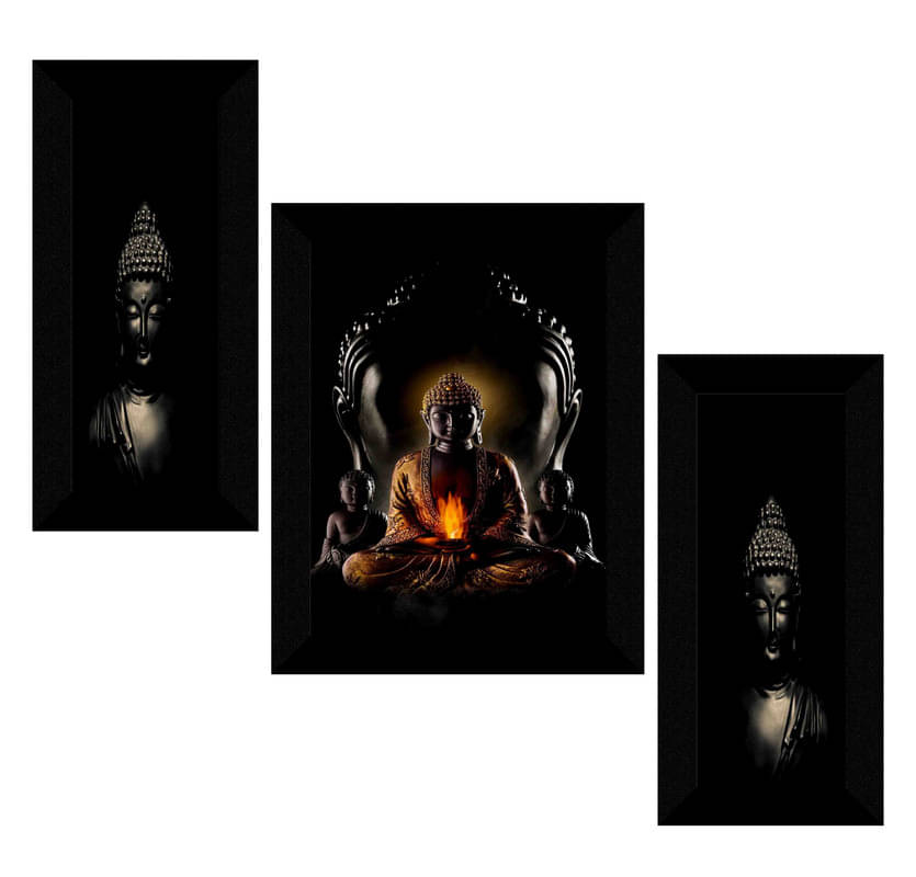     			Saf Lord Gautam Buddha Ji Religious Wall Hanging Painting With Frame