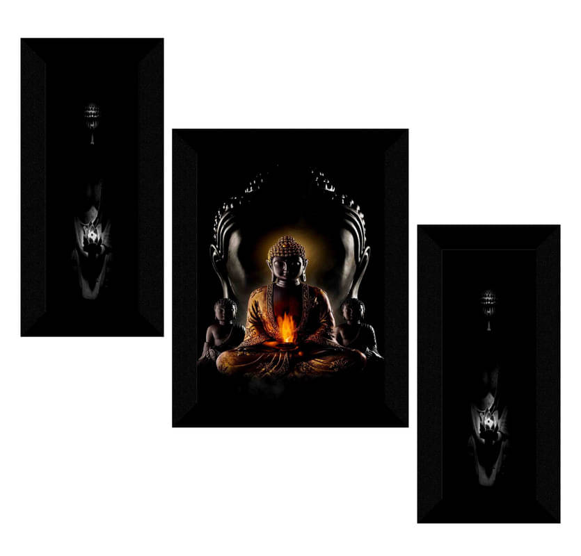     			Saf Lord Gautam Buddha Ji Religious Wall Hanging Painting With Frame