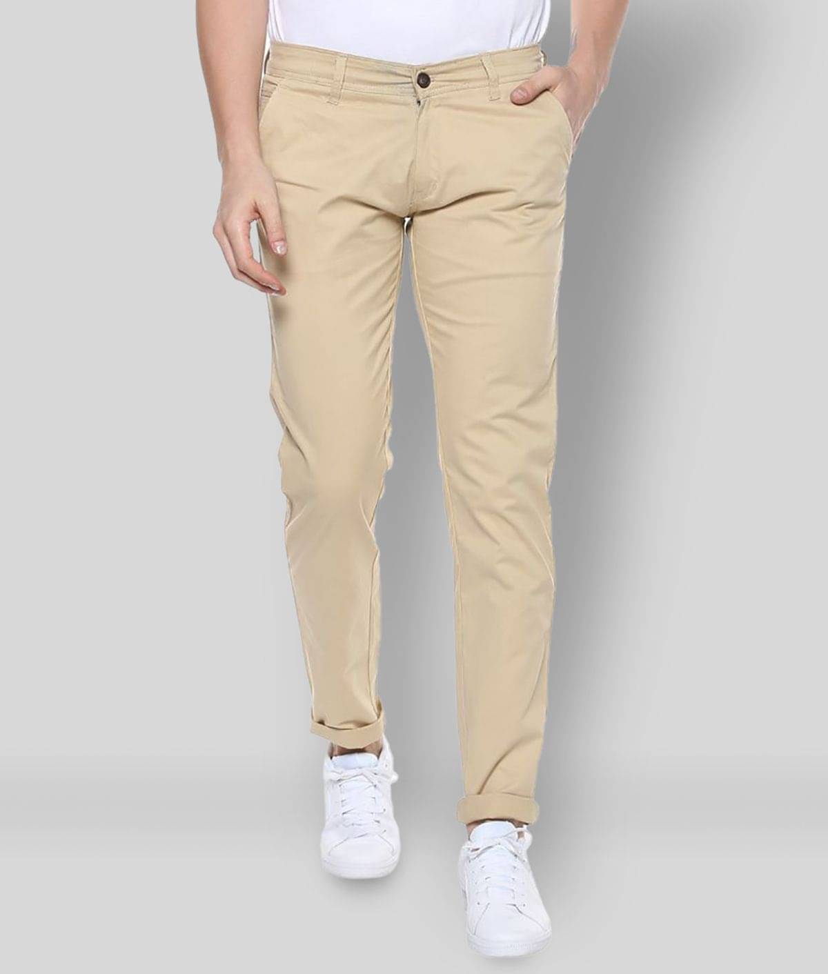     			Urbano Fashion - Beige Cotton Slim Fit Men's Chinos (Pack of 1)