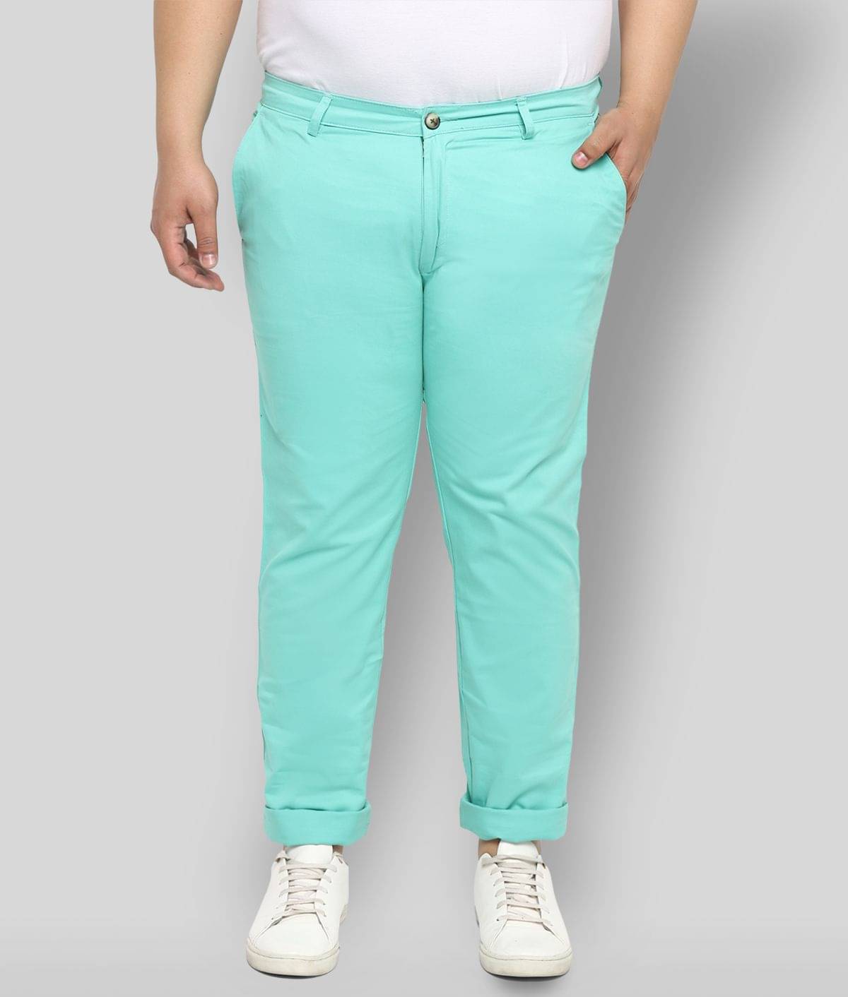     			Urbano Plus - Green Cotton Regular-Fit Men's Chinos ( Pack of 1 )