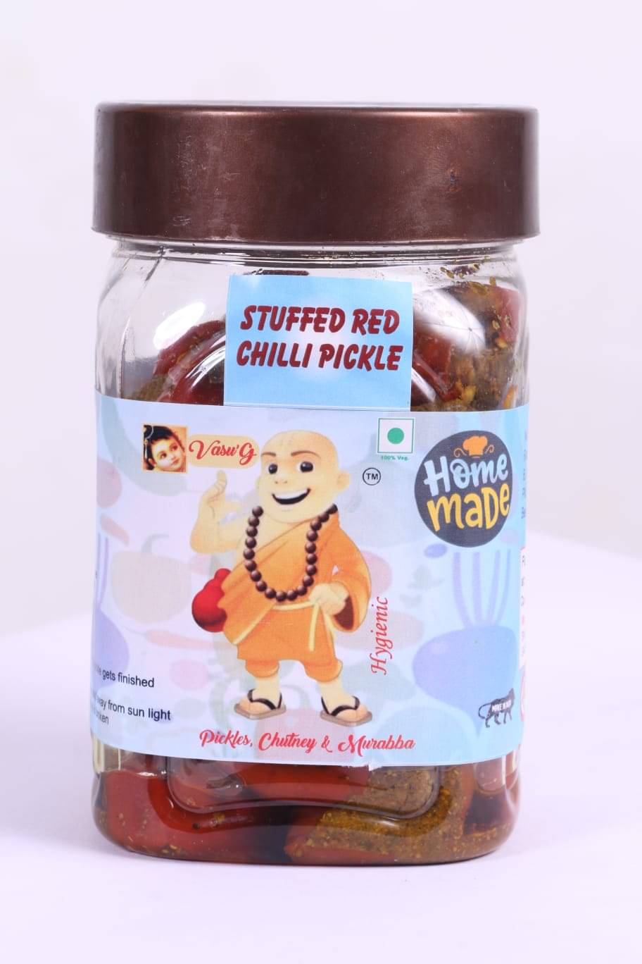 Vasu'G Stuffed Red Chilli Pickle Pickle 500 g Vasu'G Stuffed Red Chilli Pickle Pickle 500 g