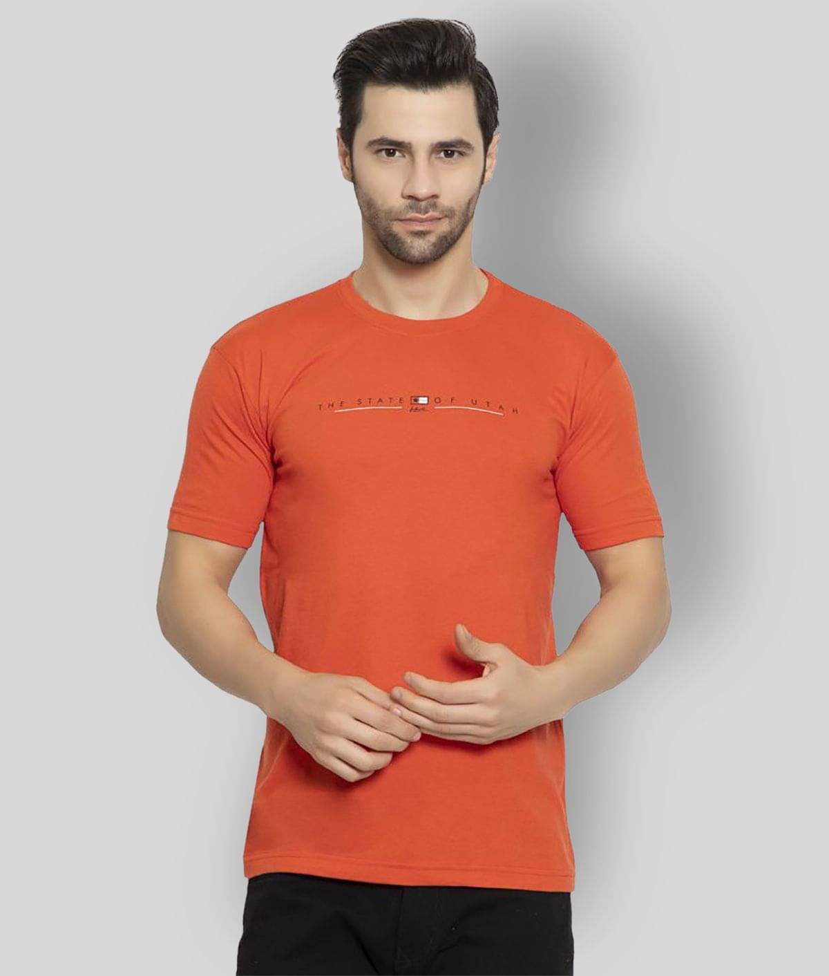 Zeffit - Cotton Blend Regular Fit Rust Men's Sports T-Shirt ( Pack of 1 ) Zeffit - Cotton Blend Regular Fit Rust Men's Sports T-Shirt ( Pack of 1 )
