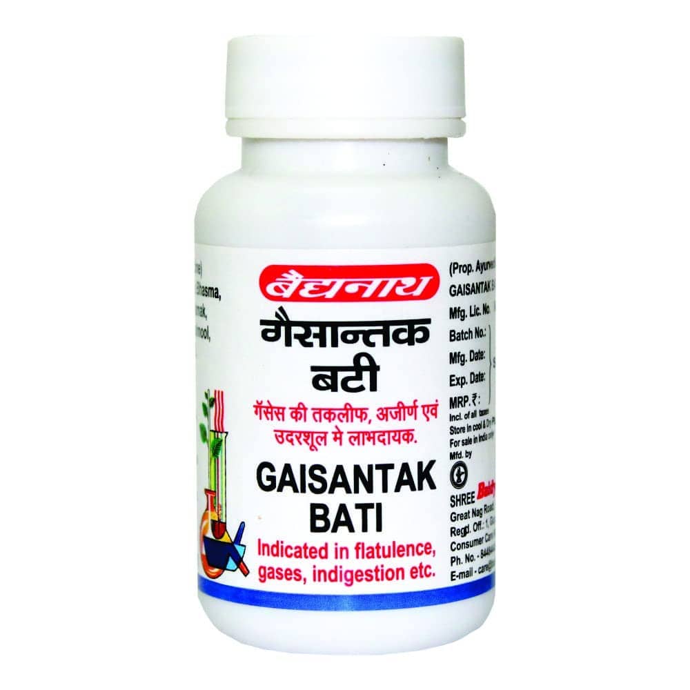 Baidyanath Gaisantak Bati 50 Tablets (Pack of 2) Gas Relief, Natural Constipation