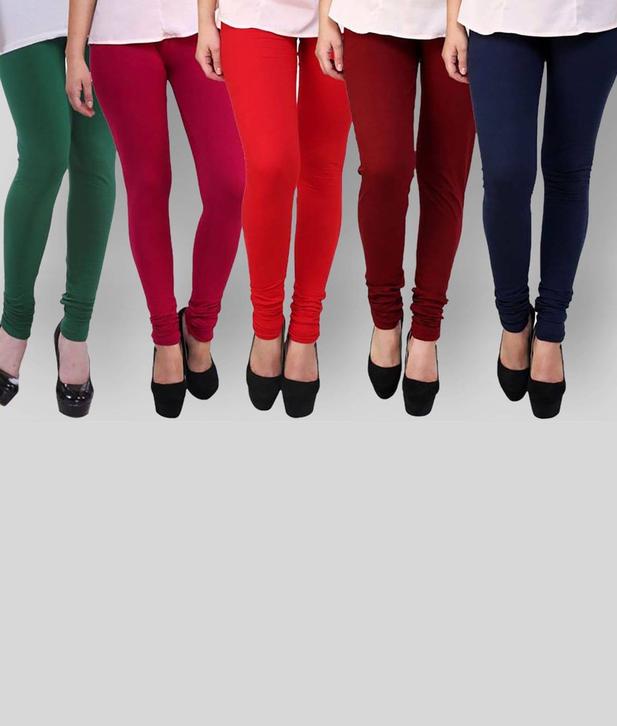     			FnMe - Multicolor Cotton Blend Women's Leggings ( Pack of 5 )
