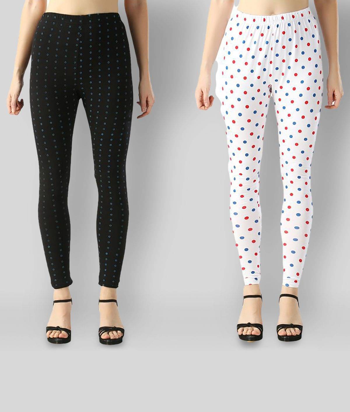     			FnMe - Multicolor Lycra Women's Leggings ( Pack of 2 )