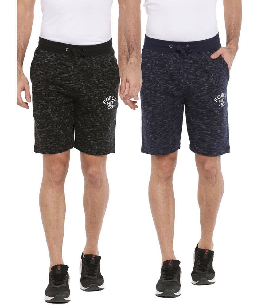 Force NXT - Multi Cotton Men's Shorts ( Pack Of 2 ) - Shorts | Buy online on ZillyBuy