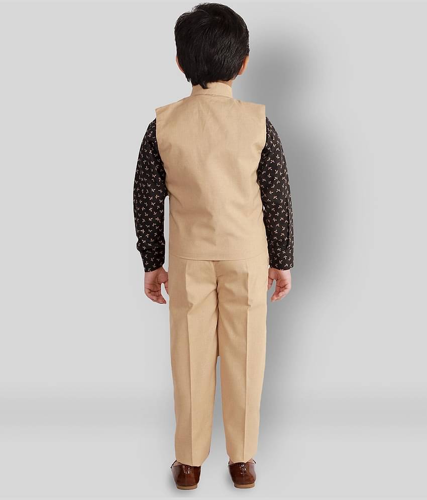 Fourfolds Pack of 1 Boys Cotton Blend Shirt & Jeans Set ( Black )