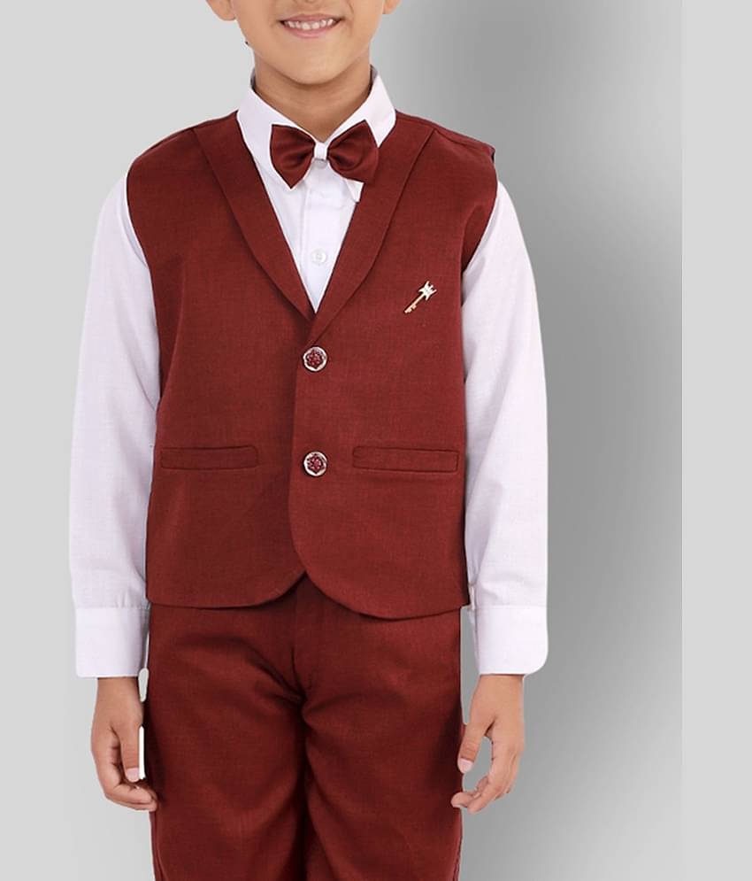 Fourfolds Pack of 1 Boys Cotton Blend Shirt & Pants Set ( Blue )