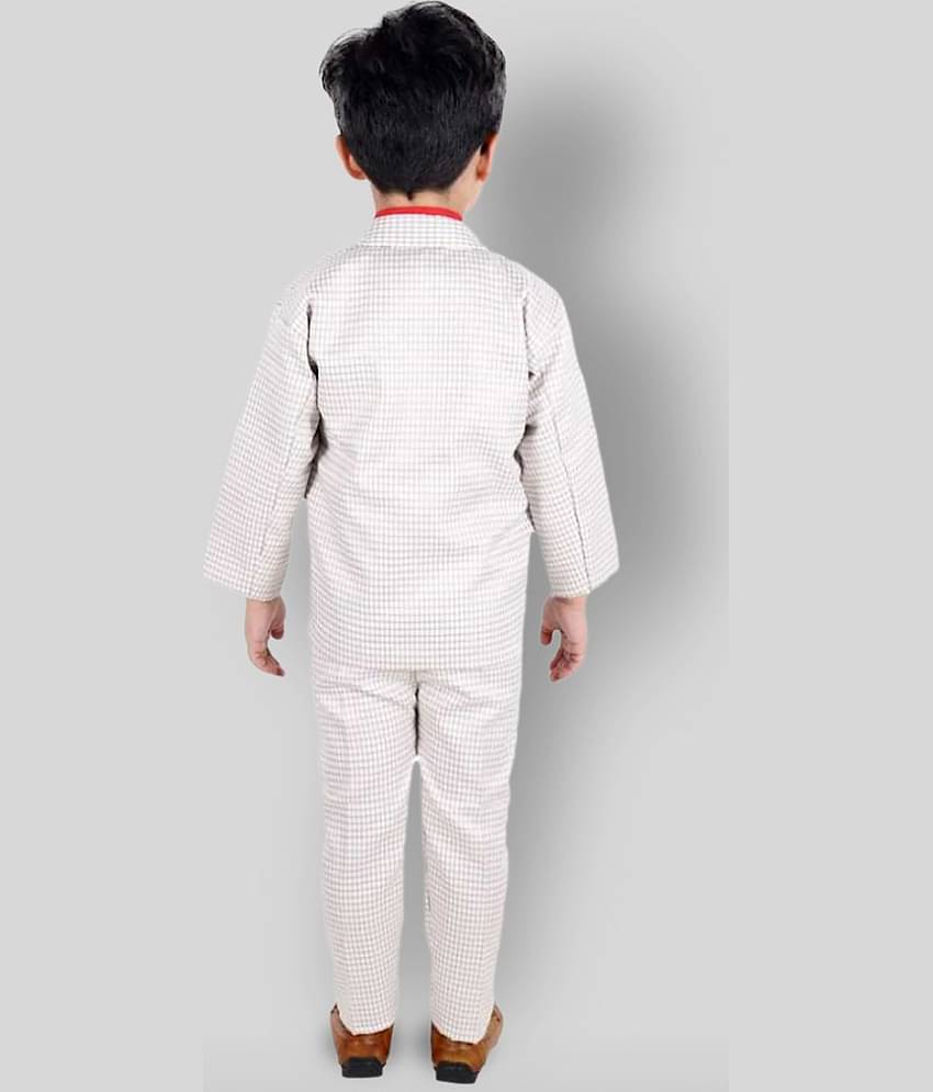 Fourfolds Pack of 1 Boys Cotton Blend T-Shirt & Pants Set ( Red )