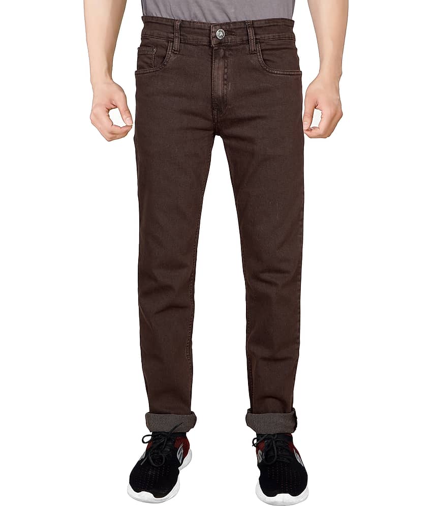 JB JUST BLACK Dark Brown Regular Fit Jeans - Jeans | Buy online on ZillyBuy