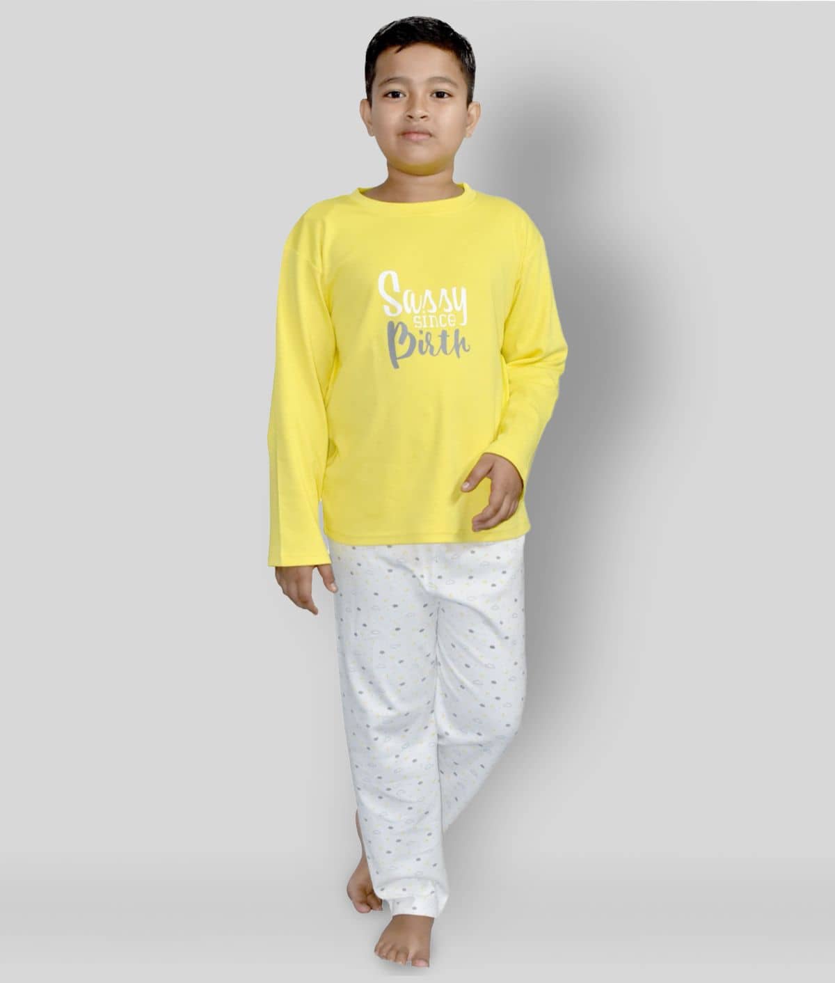 KABOOS Pack of 1 Girls Cotton Nightsuit Set ( Yellow ) - Nightwear & Loungewear | Buy online on ZillyBuy