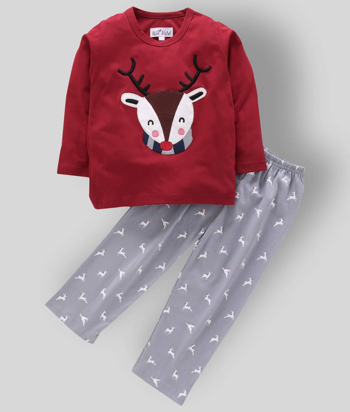 Nite Flite Pack of 1 Girls Cotton Nightsuit Set ( Multicolor ) - Nightwear & Loungewear | Buy online on ZillyBuy
