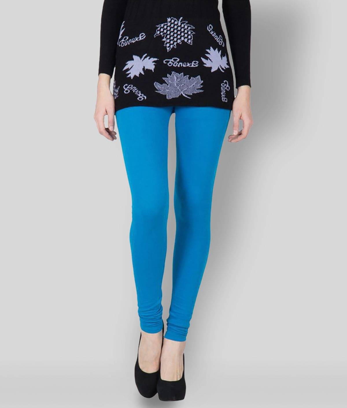     			Robin Romeo - Blue Cotton Blend Women's Leggings ( Pack of 1 )