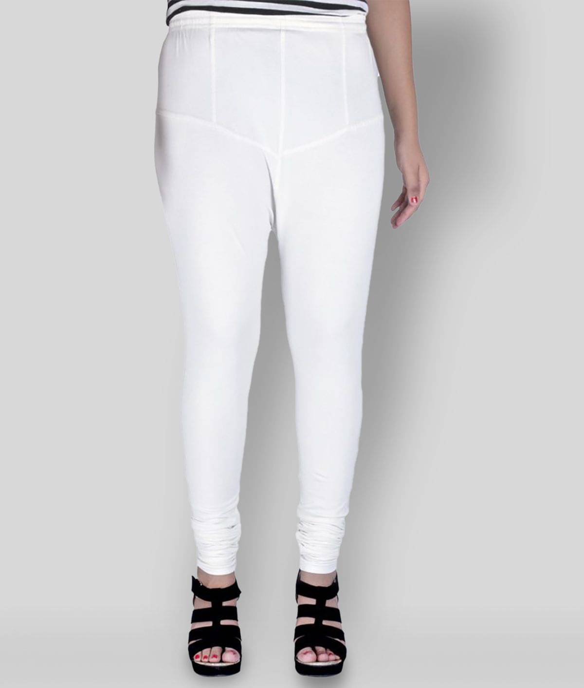     			Robin Romeo - White Cotton Blend Women's Leggings ( Pack of 1 )