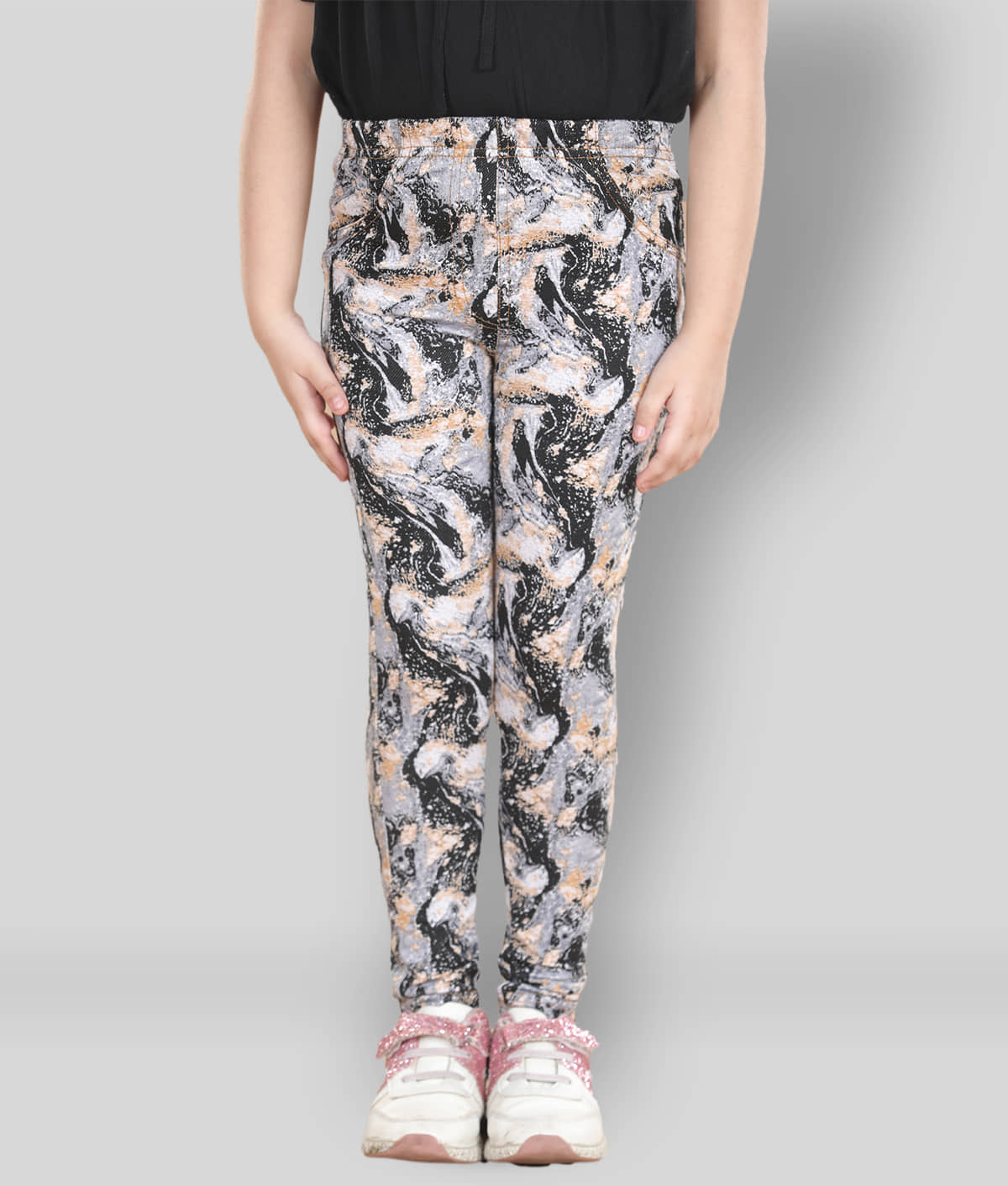 StyleStone Pack of 1 Girls Cotton Leggings ( Gray )