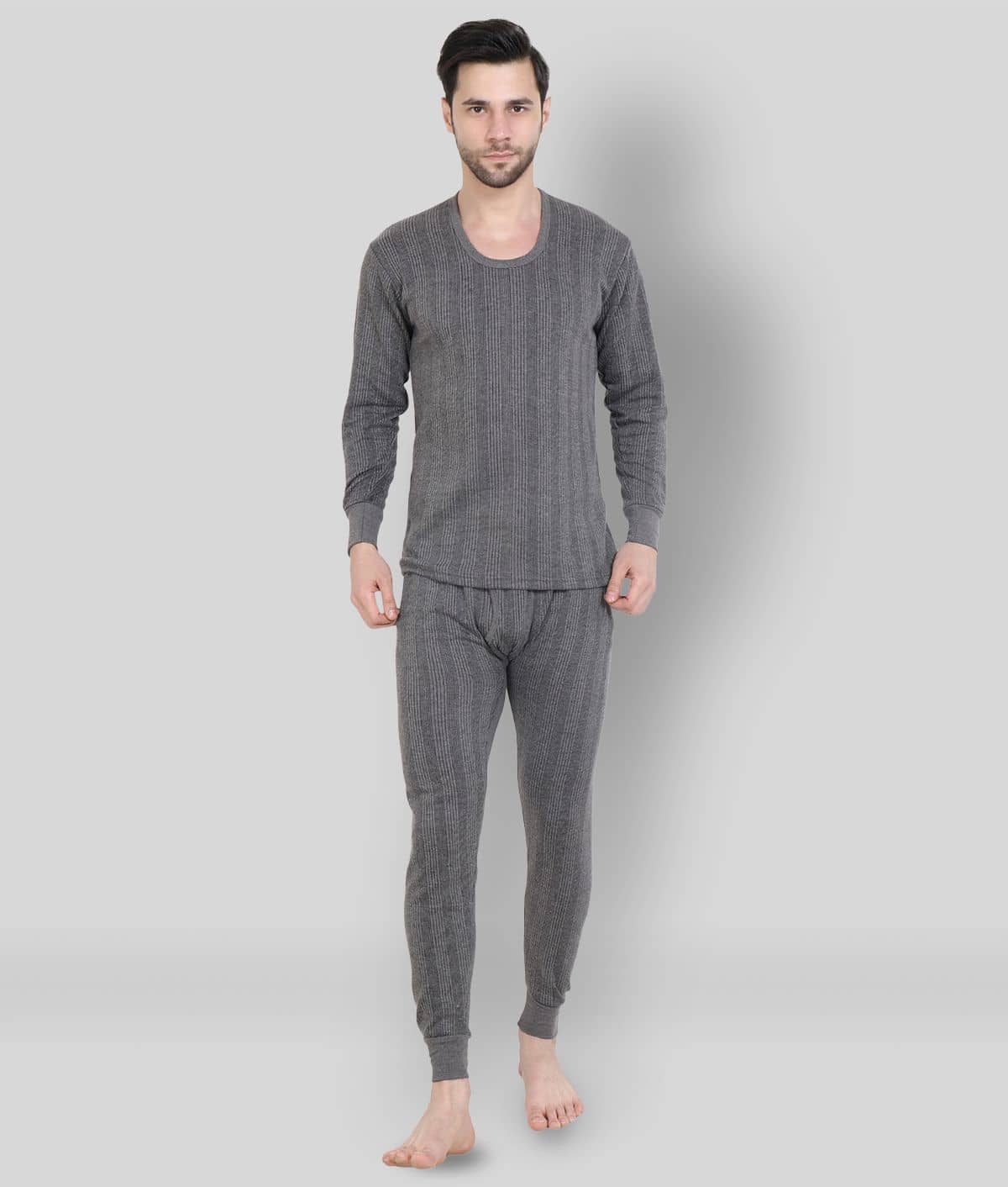 Zeffit Pack of 1 Cotton Thermal Sets For Men's ( White )