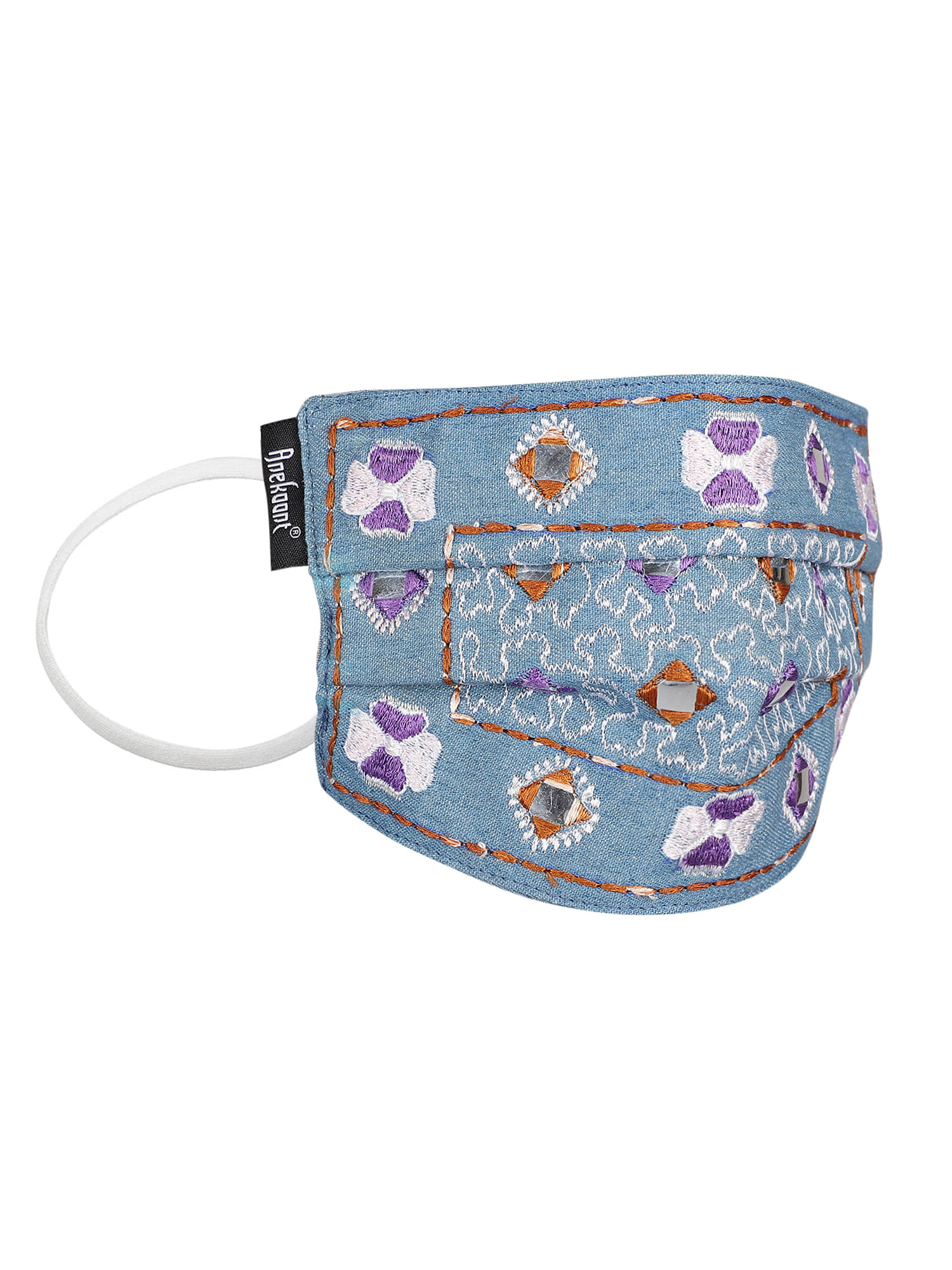 Anekaant - Blue Cotton Mask ( Pack of 1 )