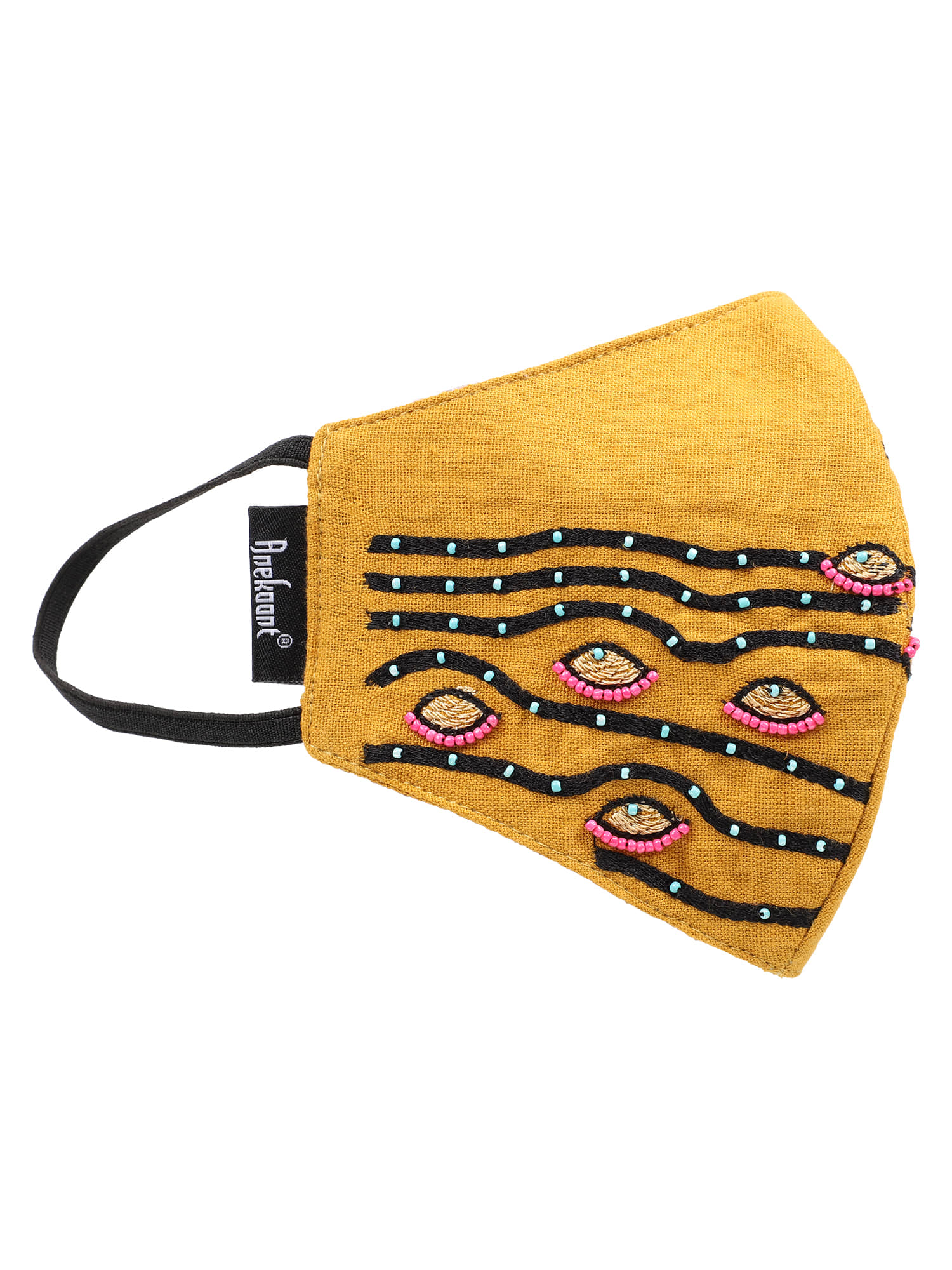 Anekaant - Mustard Cotton Mask ( Pack of 1 )