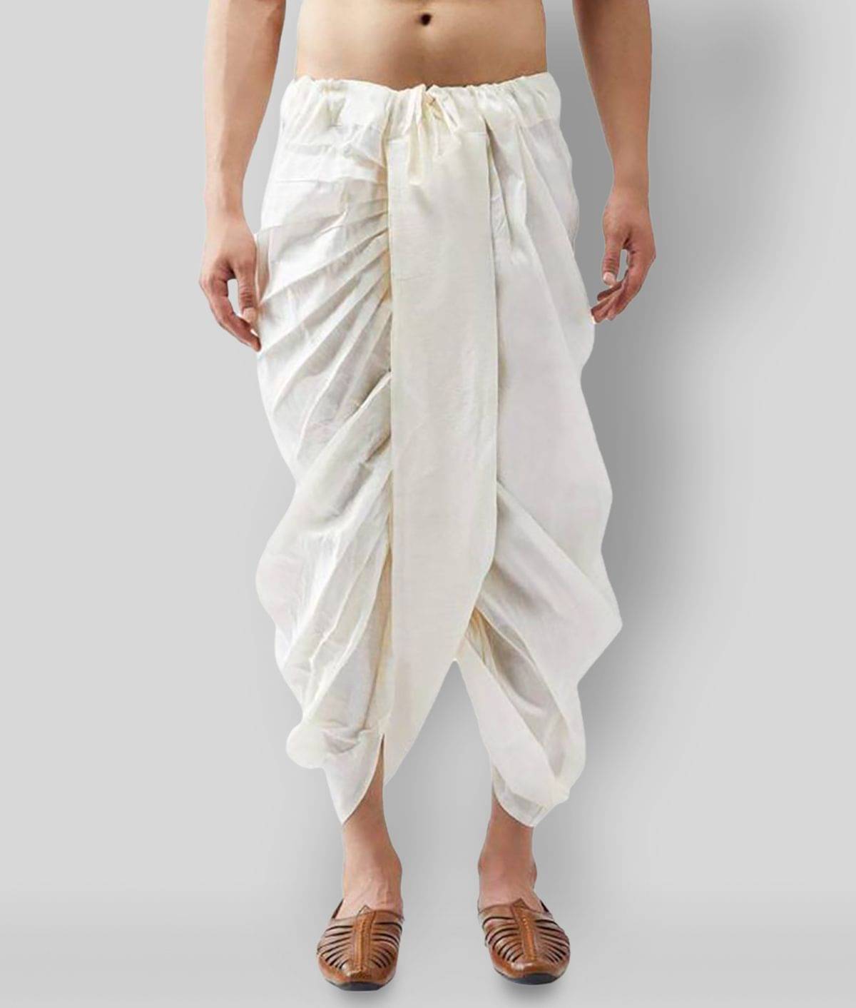 GN hub - Off-White Silk Men's Dhoti ( Pack of 1 ) GN hub - Off-White Silk Men's Dhoti ( Pack of 1 )