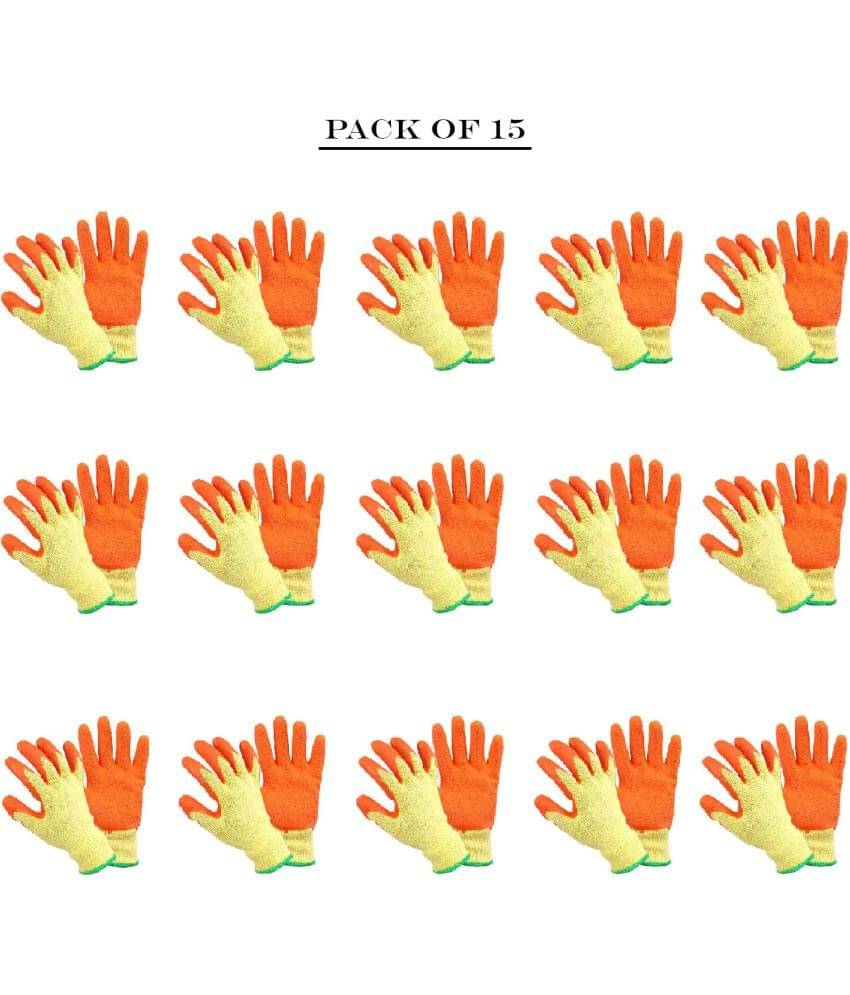     			LAXMI Nylon Anti Cut Resistance Red Black Hand Gloves (Pack of 15) Nylon Safety Glove