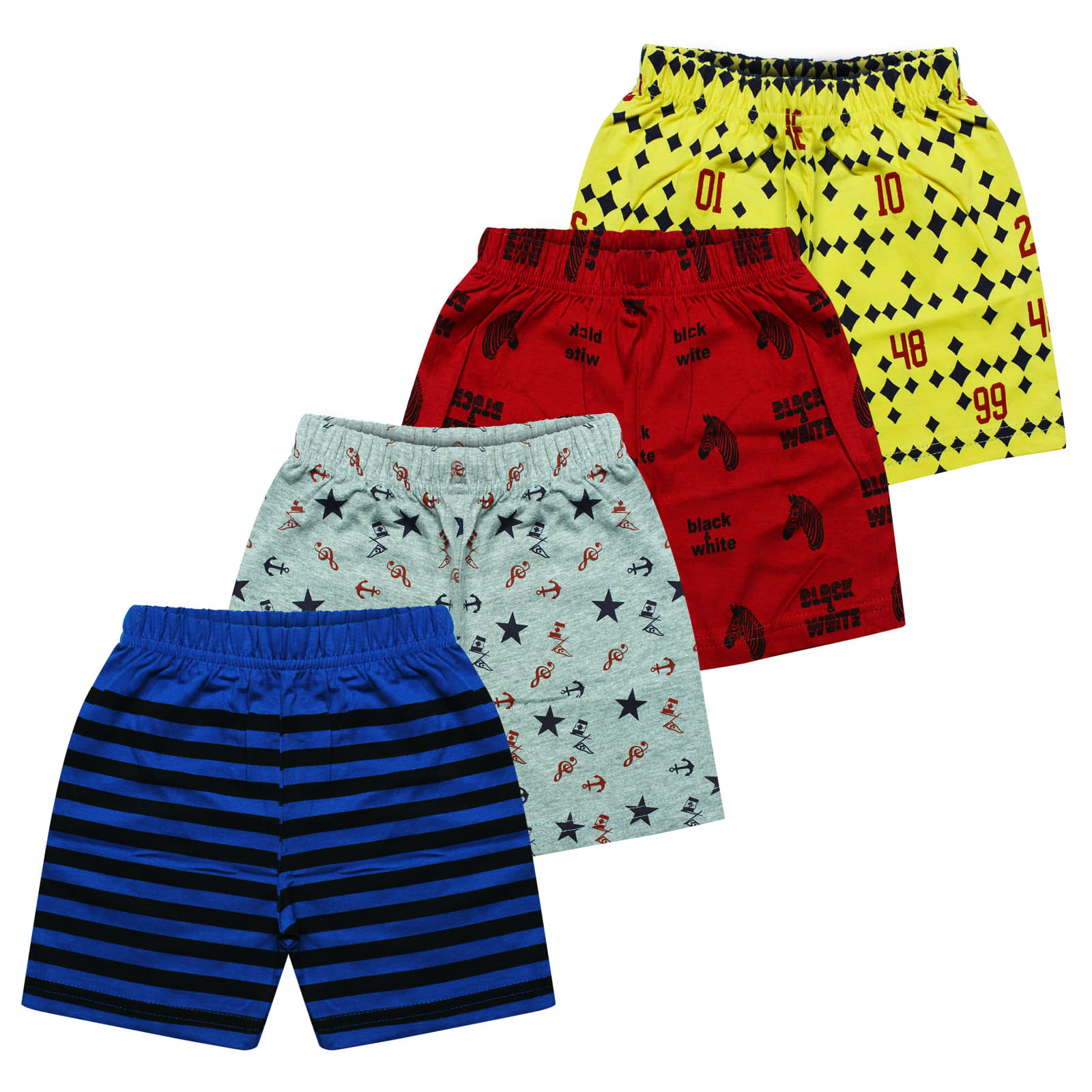 MIST N FOGG Pack of 4 Girls Cotton Bermudas ( Multi ) - Shorts | Buy online on ZillyBuy