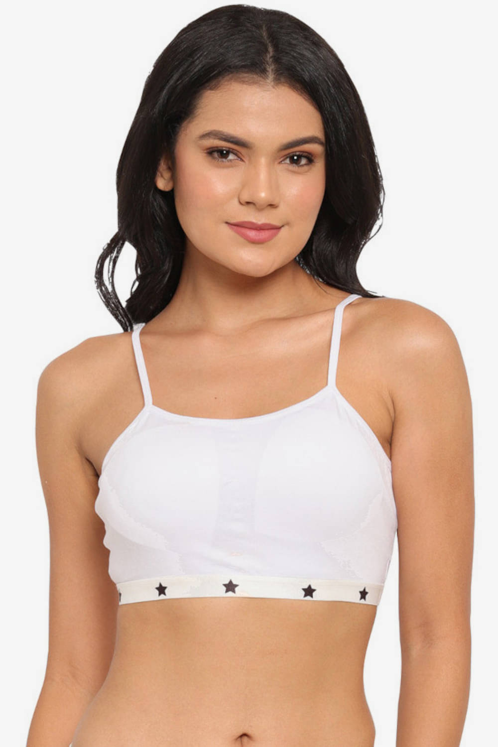     			N-Gal Cotton Blend Non Padded Women's Cami bra ( White )