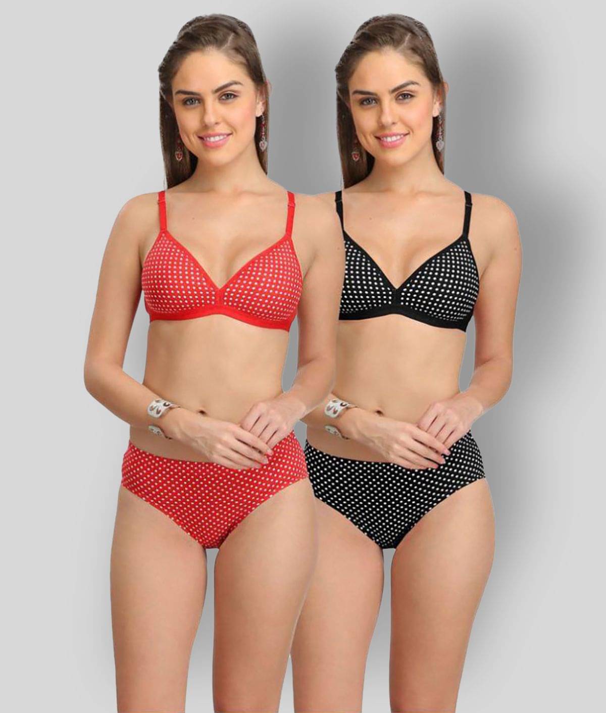     			Selfcare Pack of 2 Cotton Women's Bra & Panty Set ( Multi Color )