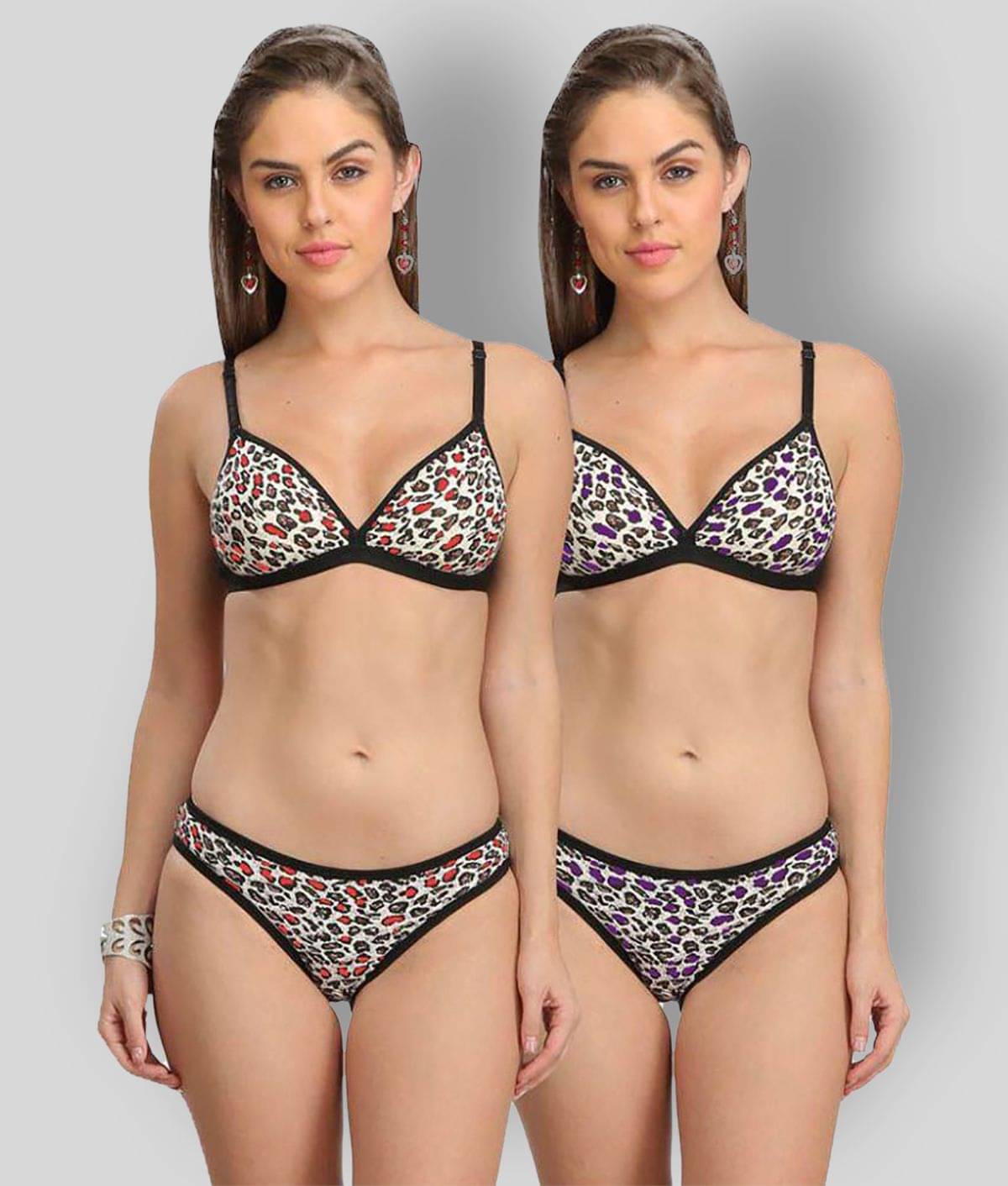     			Selfcare Pack of 2 Cotton Women's Bra & Panty Set ( Multi Color )
