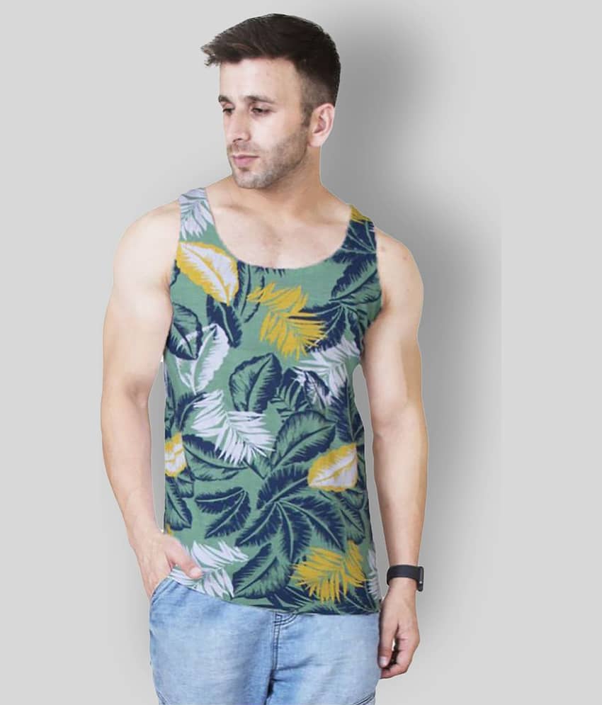 Veirdo Pack of 1 Cotton Sleeveless Vest For Men ( Green ) - Nightwear & Loungewear | Buy online on ZillyBuy
