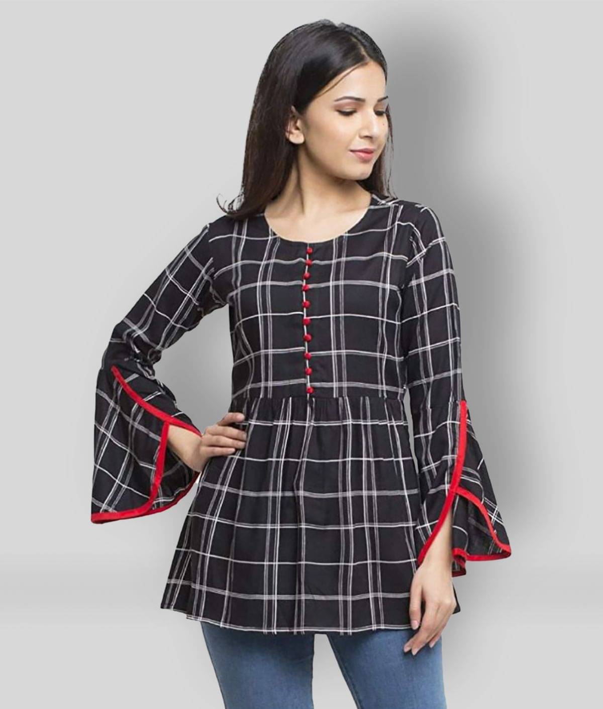 Yash Gallery Black Viscose Women's Empire Top ( Pack of 1 ) Yash Gallery Black Viscose Women's Empire Top ( Pack of 1 )