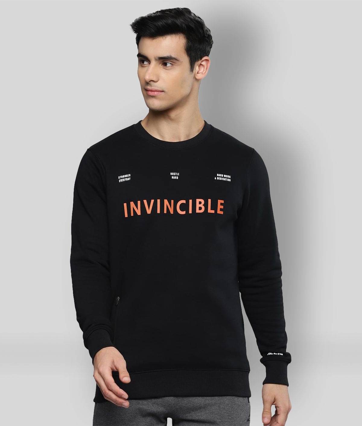Alcis - Black Cotton Men's Running Sweatshirt ( Pack of 1 ) Alcis - Black Cotton Men's Running Sweatshirt ( Pack of 1 )