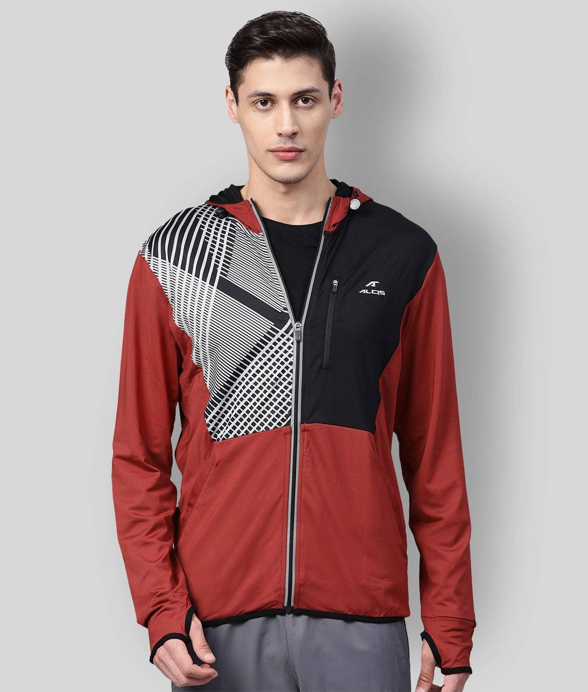 Alcis - Maroon Polyester Men's Running Jacket ( Pack of 1 ) Alcis - Maroon Polyester Men's Running Jacket ( Pack of 1 )