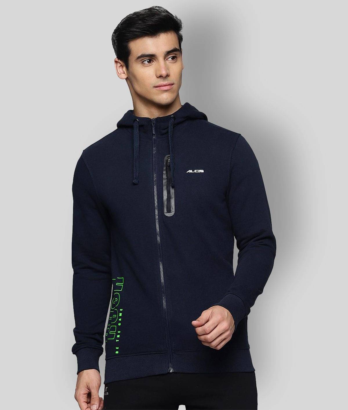 Alcis -  Navy Blue Cotton Men's Running Jacket ( Pack of 1 )     			Alcis -  Navy Blue Cotton Men's Running Jacket ( Pack of 1 )