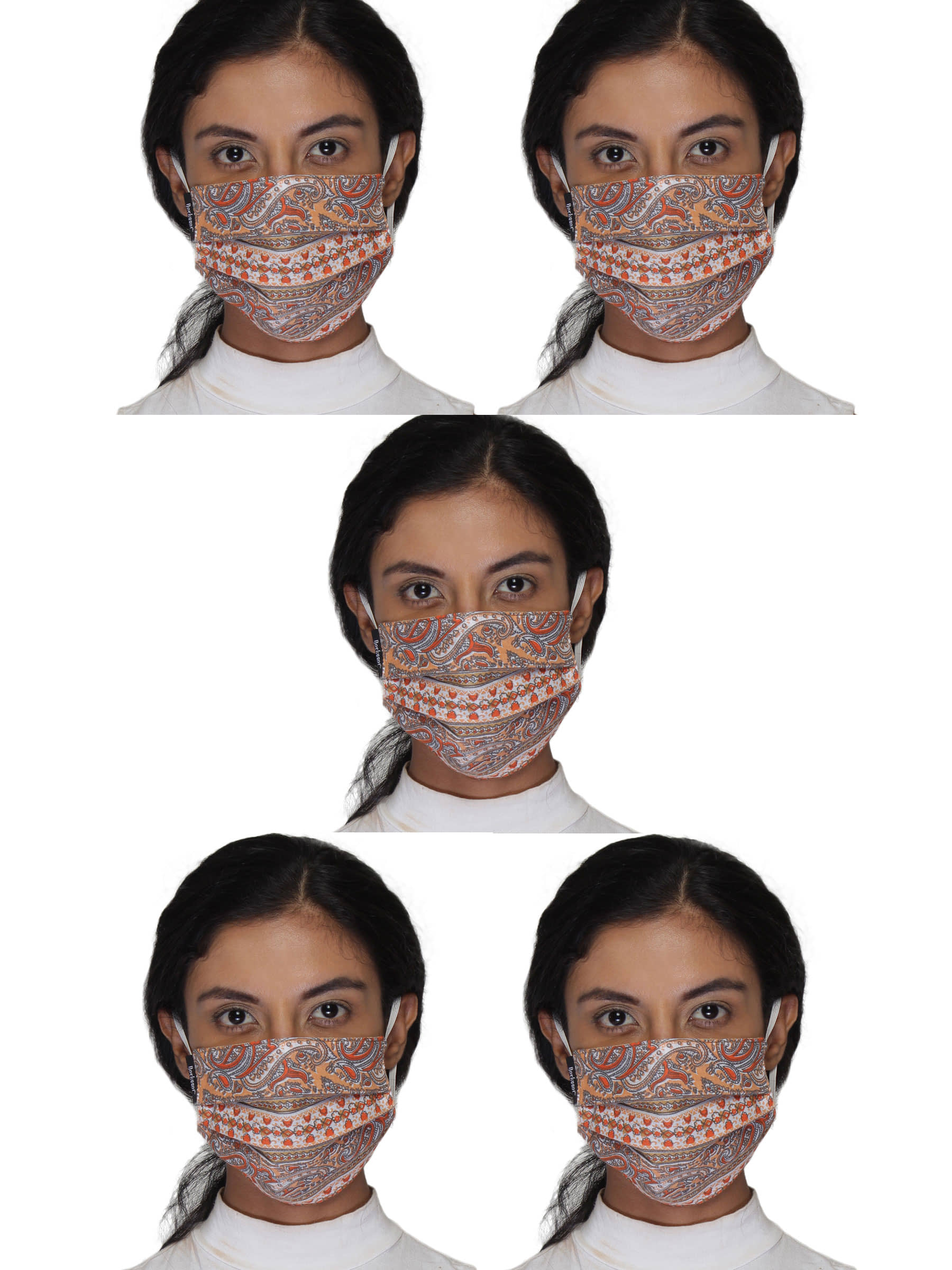 Anekaant - Orange 3 Ply Mask ( Pack of 5 )