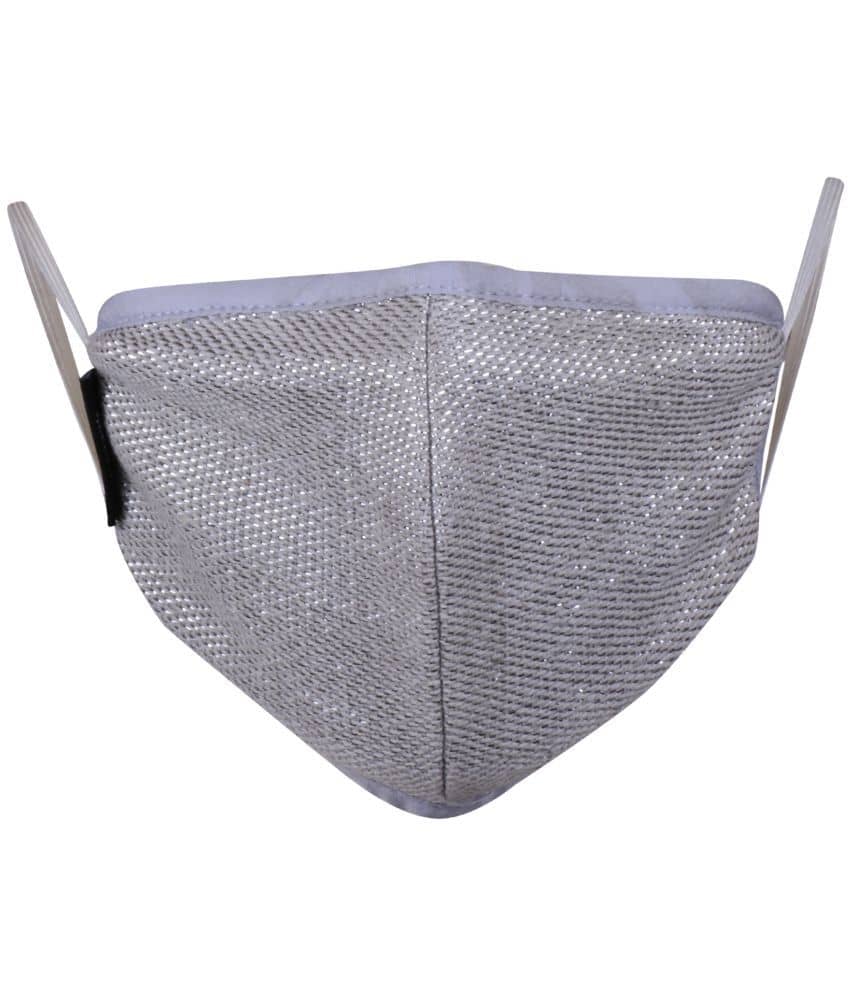 Anekaant - Silver Cotton Mask ( Pack of 3 )
