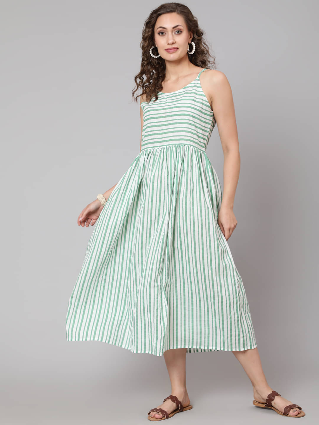     			Antaran - White Cotton Women's Fit & Flare Dress ( Pack of 1 )