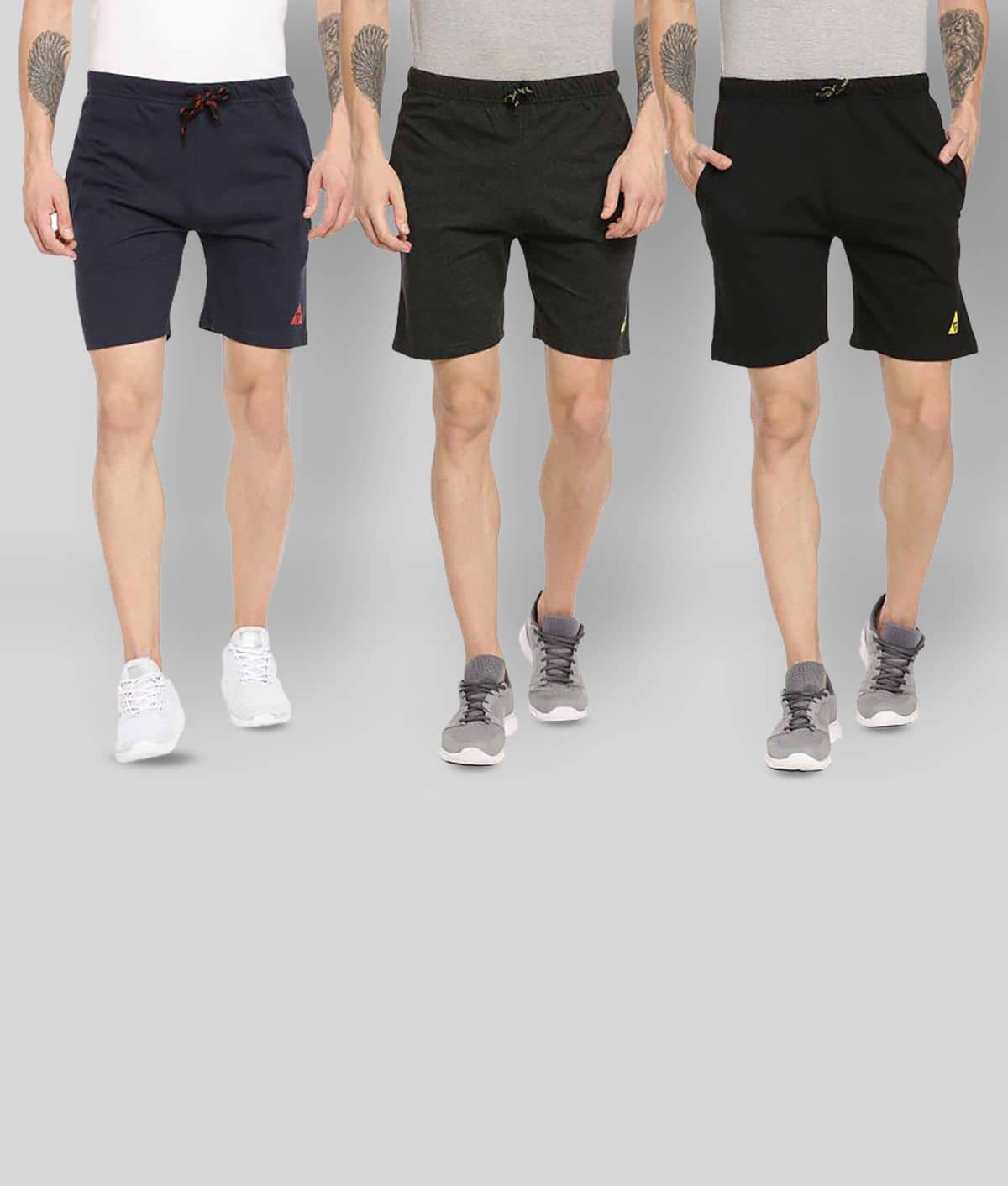 Ardeur - Multi Cotton Blend Men's Shorts ( Pack of 3 ) - Shorts | Buy online on ZillyBuy