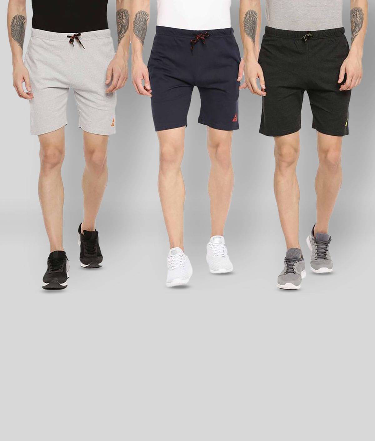 Ardeur - Multi Cotton Blend Men's Shorts ( Pack of 3 )     			Ardeur - Multi Cotton Blend Men's Shorts ( Pack of 3 )
