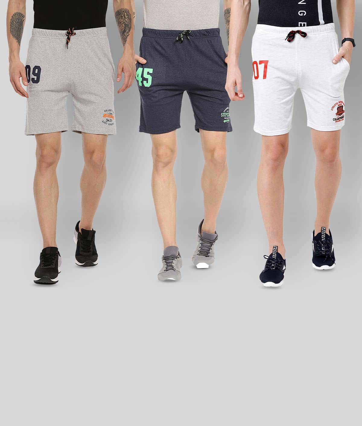 Ardeur - Multi Cotton Blend Men's Shorts ( Pack of 3 ) - Shorts | Buy online on ZillyBuy