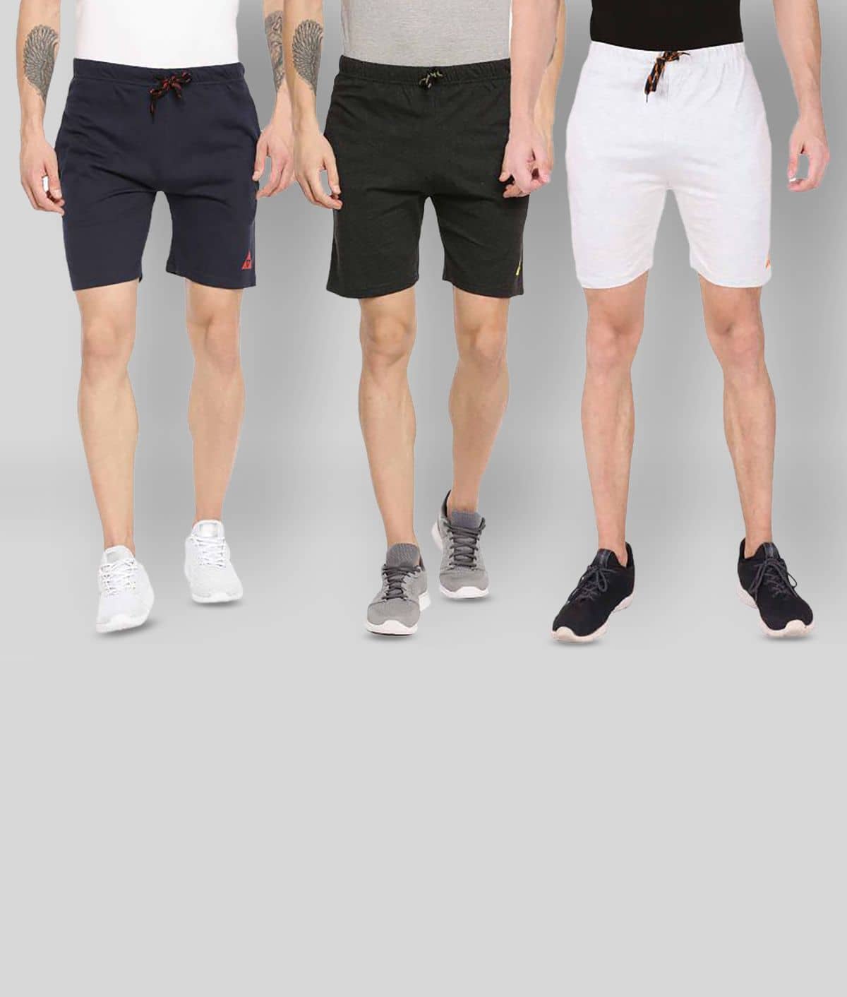 Ardeur - Multi Cotton Blend Men's Shorts ( Pack of 3 ) - Shorts | Buy online on ZillyBuy