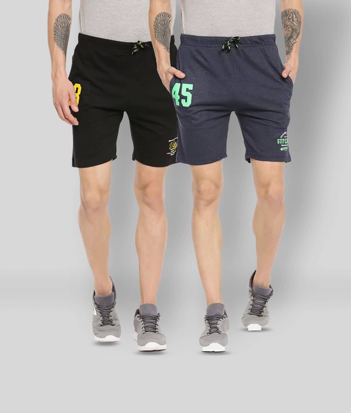 Ardeur - Multi Cotton Blend Men's Shorts ( Pack of 2 ) - Shorts | Buy online on ZillyBuy