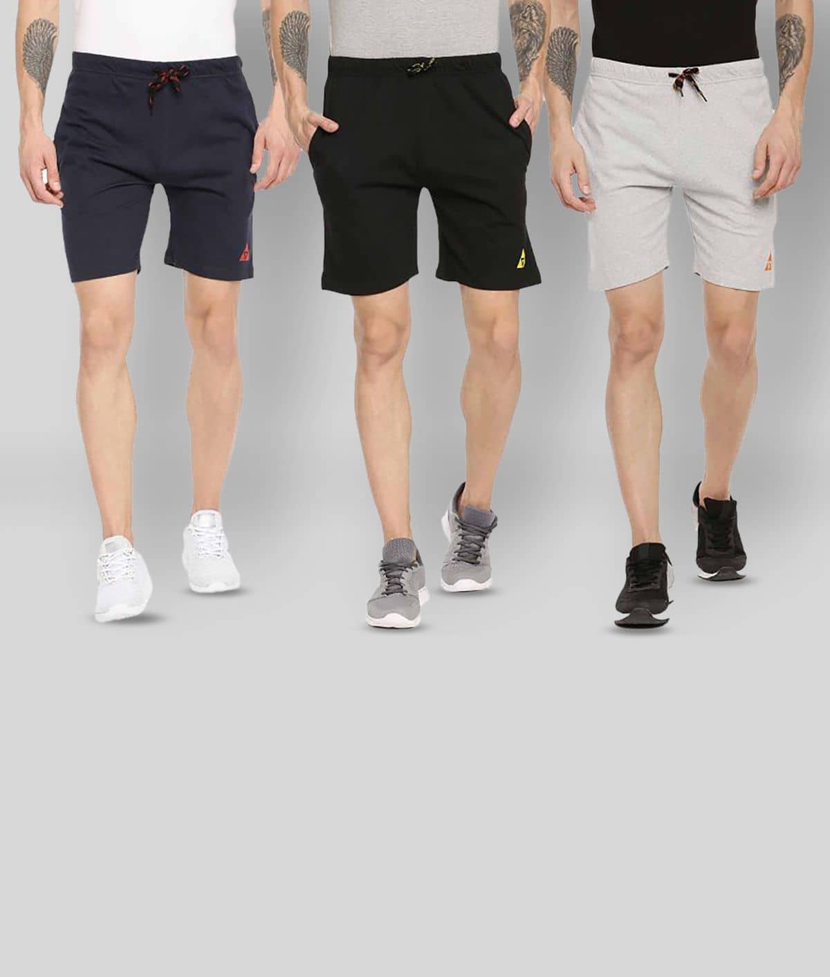 Ardeur - Multi Cotton Blend Men's Shorts ( Pack of 3 ) - Shorts | Buy online on ZillyBuy